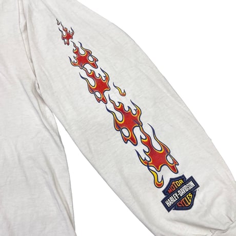 HARLEY DAVIDSON POCKET FLAME SLEEVE LS WHITE XL 4252