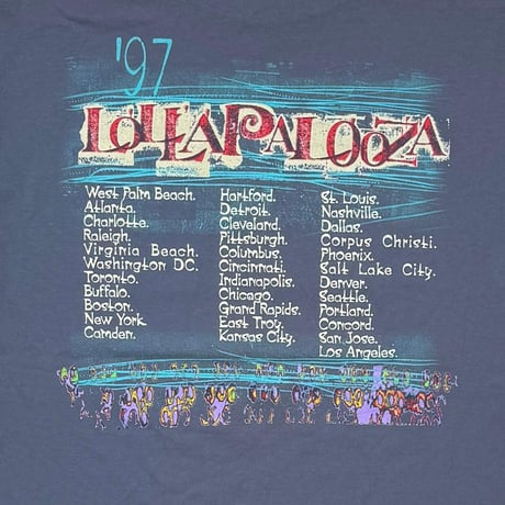 LOLLAPLOOZA 1997 MUSIC FESTIVAL SMOKE BLUE GIANT BY TULTEX XL 2715