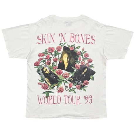 GUNS N' ROSES SKIN N' BONES WORLD TOUR '93 WHITE BROCKUM XL 0053