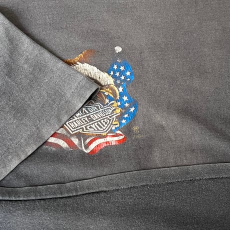 FADE is BEAUTIFUL [No.4]  HARLEY DAVIDSON AMERICAN FLAG EAGLE 3D EMBLEM pocket tee XL 3594