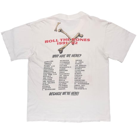 RUSH 1991 ROLL THE BONES TOUR 1991-92 BONE WHITE LARGE 1289