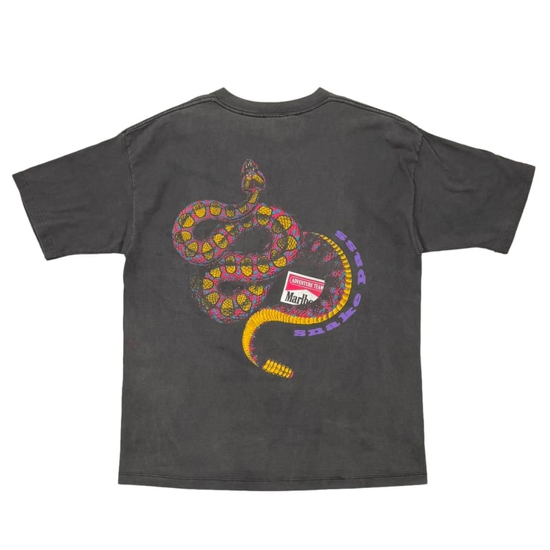 Marlboro snake pass フェード ヴィンテージ Marlboro マルボロ snake pass ポケットTシャツ L フェード