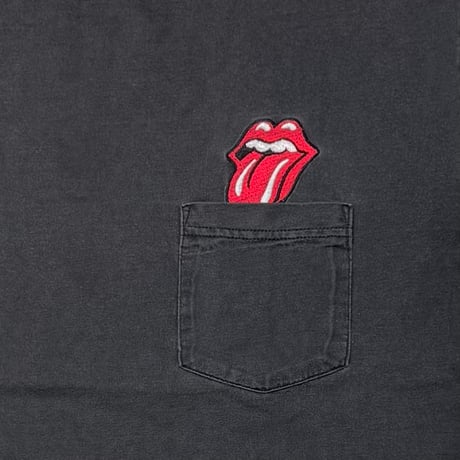 THE ROLLING STONES RIP TONGUE EMBROIDERY POCKET TEE BROCKUM XL 1161