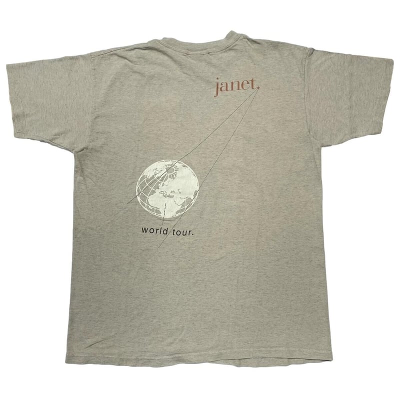 トップス JANET JACKSON WORLD TOUR CRYSTAL MILLS JANET JACKSON WORLD TOUR TEE BEIGE CRYSTAL MILL