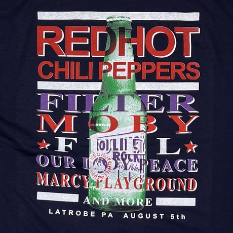 RED HOT CHILI PEPPERS ROLLING ROCK TOWN FAIR NAVY GILDAN XL 9308