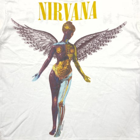NIRVANA 1993 IN UTERO WHITE giant LARGE 5840