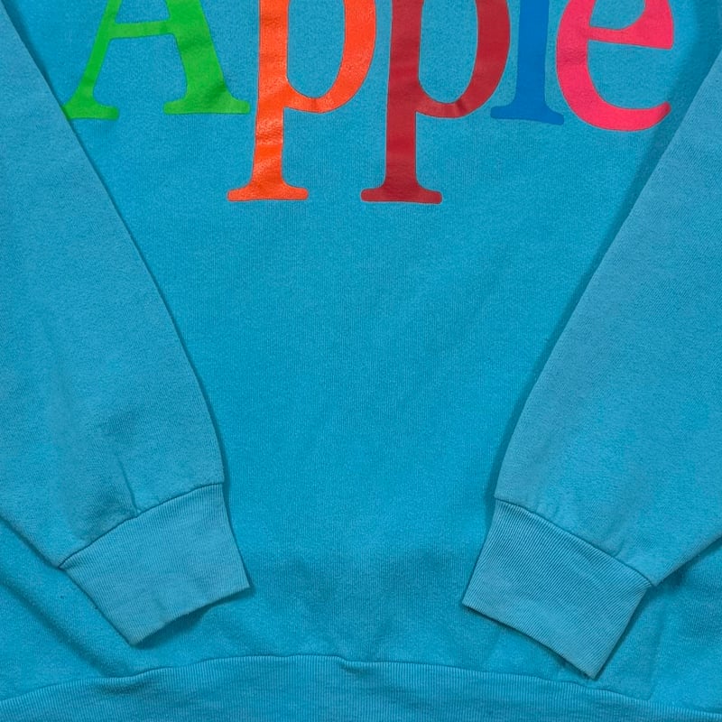 Apple MULTI LOGO CREWNECK SWEAT TEAL BLUE FRUIT