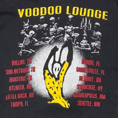 THE ROLLING STONES SPIKE TONGUE TOUR 1994 VOODOO LOUNGE BOOTLEG BLACK TOUCH OF GOLD XL 1344