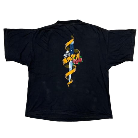 GUNS 'N ROSES DOUBLE SIDE PRINT SKULL 1990 XL 3605