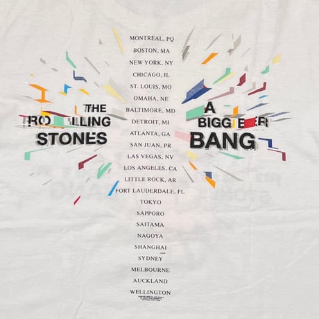 ROLLING STONES LIP & TONGUE A BIGGER BANG 2006 WHITE anvil XL 4509