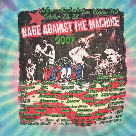 RAGE AGAINST THE MACHINE 2007 HALLOWEEN WEEKEND TIEDYE GILDAN LARGE 0261