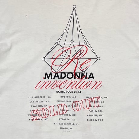 MADONNA RE INVENTION WORLD TOUR 2004 WHITE FRUIT OF THE LOOM LARGE 5176