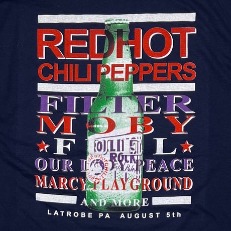 RED HOT CHILI PEPPERS ROLLING ROCK TOWN FAIR NAVY GILDAN XL 3119