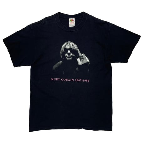 NIRVANA KURT COBAIN FUCK HAND SIGN MEMORIAL FRUIT OF THE LOOM LARGE 1479