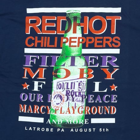 RED HOT CHILI PEPPERS ROLLING ROCK TOWN FAIR NAVY GILDAN XL 8838