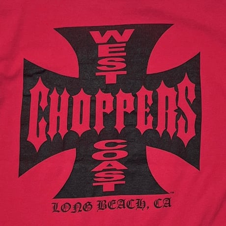WEST COAST CHOPPERS IRON CROSS LONG BEACH CA SS RED ANVIL LARGE 8539