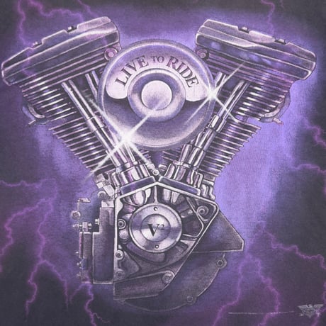 HARLEY DAVIDSON A.D.'S AMERICAN V-TWIN BLACK PUPLE LARGE 0047