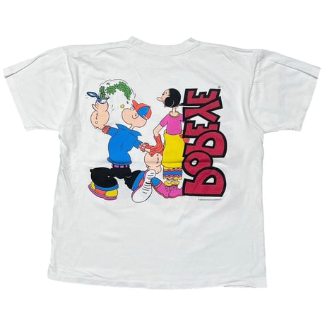 POPEYE 1994 POPEYE & OLIVE OYL DOUBLESIDE WHITE FITS XL 8296