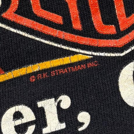 HARLEY DAVIDSON 	SHOULDER BLUE THUNDER LIGHTNING OVP CREWNECK SWEAT JOE CARSON HANES LARGE 8335