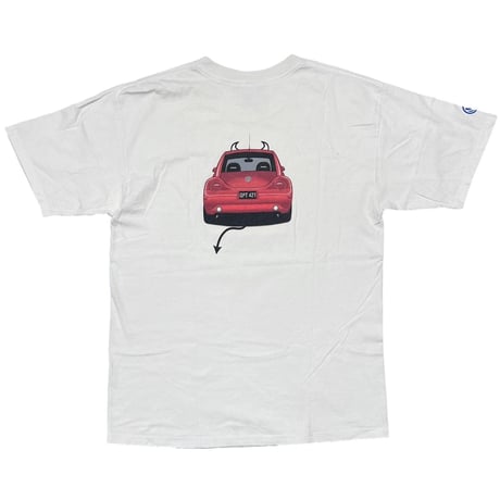 VOLKSWAGEN BEETLE ANGEL & DEVIL CAR DOUBLESIDE WHITE GILDAN LARGE 9684