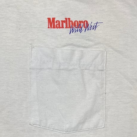 Marlboro COWBOY WILD WEST POCKET TEE WHITE FRUIT OF THE LOOM BEST XL 6636