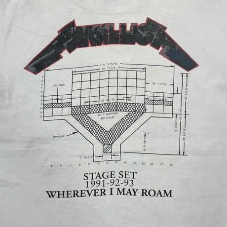 METALLICA 1991-92-93 STAGE SET WHEREVER I MAY ROAM WHITE XL 3431
