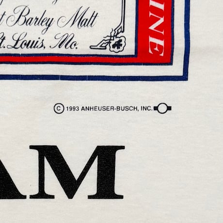 Budweiser 1993 LABEL LOGO GUAM WHITE Lee MEDIUM 1479