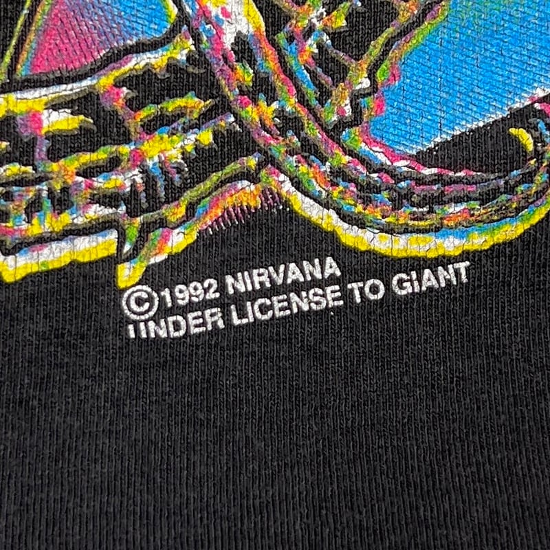NIRVANA 1992年製 GIANT Tシャツ Lサイズ GIANT(ジャイアント) / Tシャツ/L/コットン/ホワイト/ニルバーナ