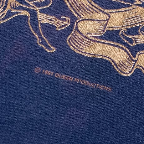 QUEEN 1991 EMBLEM LOGO NAVY FITS XL 9089