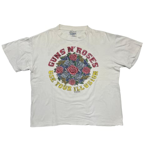 GUNS N' ROSES 1991 USE YOUR ILLUSION TOUR WHITE BROCKUM XL 3238