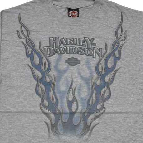 HARLEY DAVIDSON FRONT V FLAME SALTLAKESITY UTAH LS ASH GREY XL 7924