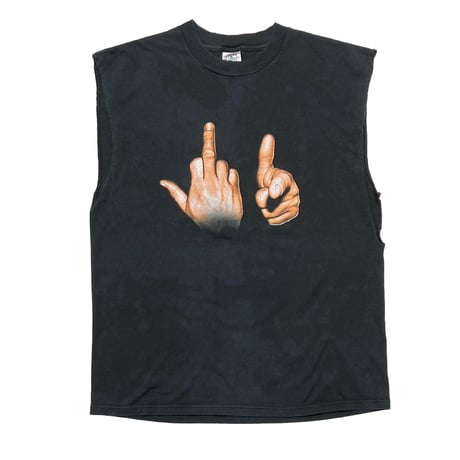 OLD & VINTAGE FUCK HANDSIGN SLEEVELESS DELTA LARGE 7368