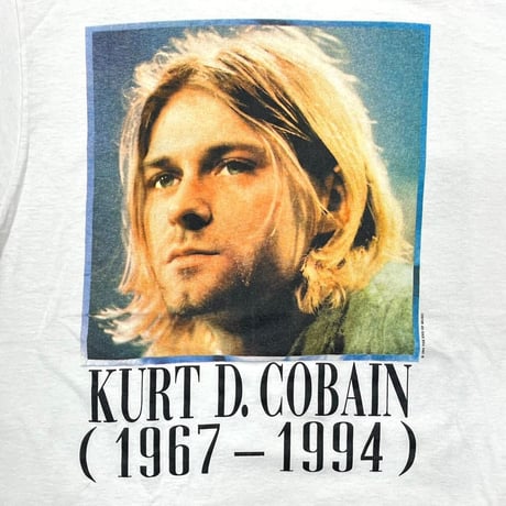 NIRVANA KURT COBAIN MEMORIAL PORTRAIT ADULT WHITE TULTEX LARGE 8905