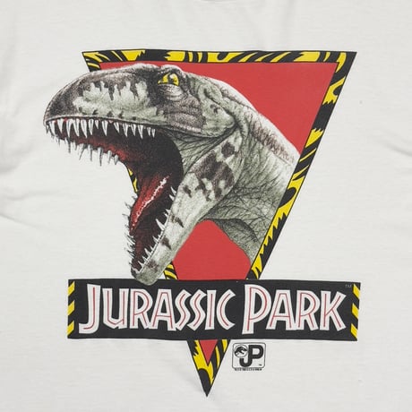 JURASSIC PARK 1993 VELOCIRAPTOR WHITE HANES LARGE 0954