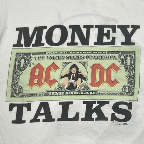 AC/DC MONEY TALKS WPRLD TOUR 1990/91 WHITE FITS LARGE 6241