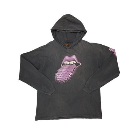 THE ROLLING STONES VOODOO LOUNGE PURPLE SPIKE TONGUE 1994 HOODED LS TEE BROCKUM XL 3687 310