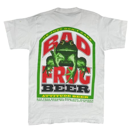 BAD FROG BEER 1994 HE JUST DON'T CARE FRUIT OF THE LOOM MEDIUM 0398