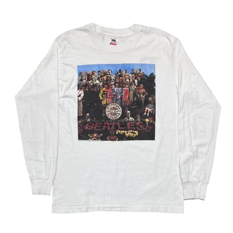 THE BEATLES LONLEY HEARTS LS WHITE FRUIT OF THE LOOM LARGE 9675