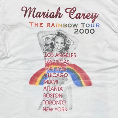 Mariah Carey THE RAINBOW TOUR 2000 BOOTLEG WHITE FRUIT OF THE LOOM XL 4106