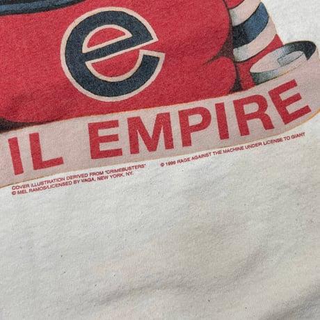 RAGE AGAINST THE MACHINE EVIL EMPIRE RINGER WHITE/BLACK GIANT XL 8446