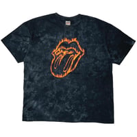 THE ROLLING STONES FLAMING TONGUE BLACK TIEDYE ANVIL XL 8252