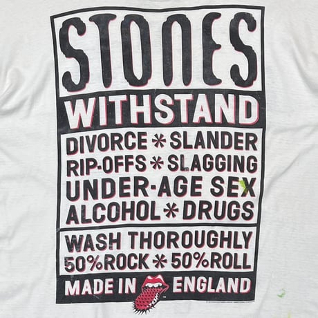 ROLLING STONES 1995 WITH STAND WHITE FITS XXL 8383