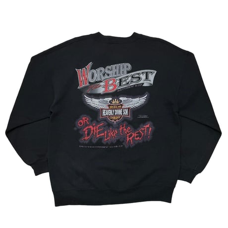 HEAVENLY DIVINE SON JESUS CHRIST BORN TO DIE CREWNECK SWEAT BLACK FITS XL 6351