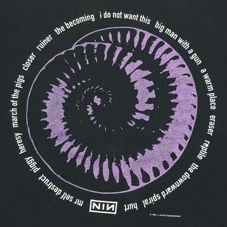 NIN INCH NAILS 1994 BOX LOGO AMMONITE ALL SPORT XL 6520