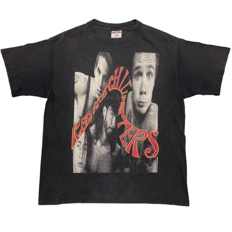 RED HOT CHILI PEPPERS 1990 CURVING LOGO MEMBER PORTRAIT SOF TEE XL 0445