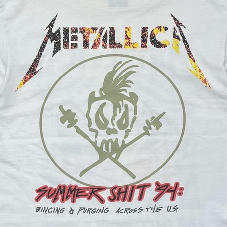 METALLICA SUMMER SHIT '94 WHITE GIANT BY TEE JAYS LARGE 9473