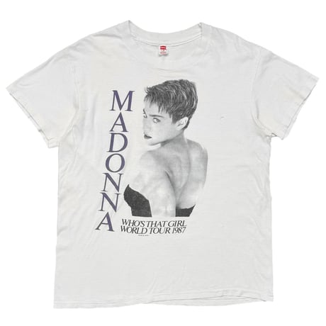 MADONNA WHO'S THAT GIRL WORLD TOUR 1987 WHITE HANES LARGE 8386