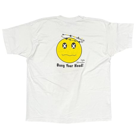 OLD & VINATAGE SMILE BANG YOUR HEAD WHITE FRUIT OF THE LOOM XL 8327