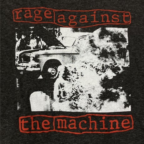 RAGE AGAINST THE MACHINE BURNING MONK ITALIAN BOOTLEG LS GREY FITS XL 1983