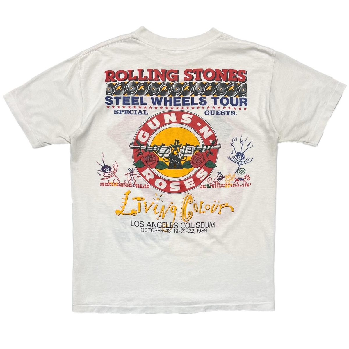 The Rolling Stones XL 89年ツアーT greatland THE ROLLING STONES x GUNS N' ROSES x LIVING COL
